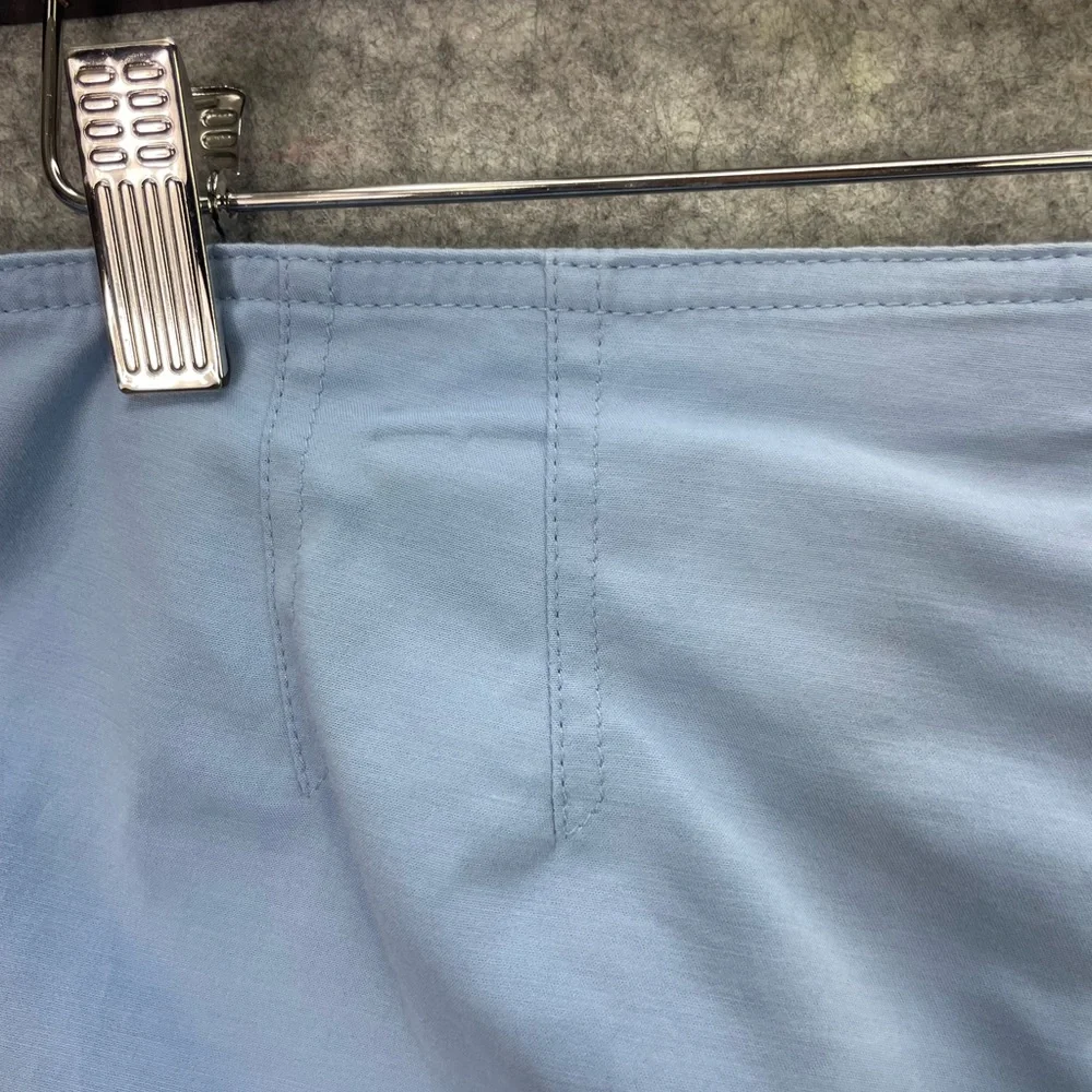 St. John Pants Womens 10 Pastel Blue Cropped Ankle Side Zip Dressy Made in USA